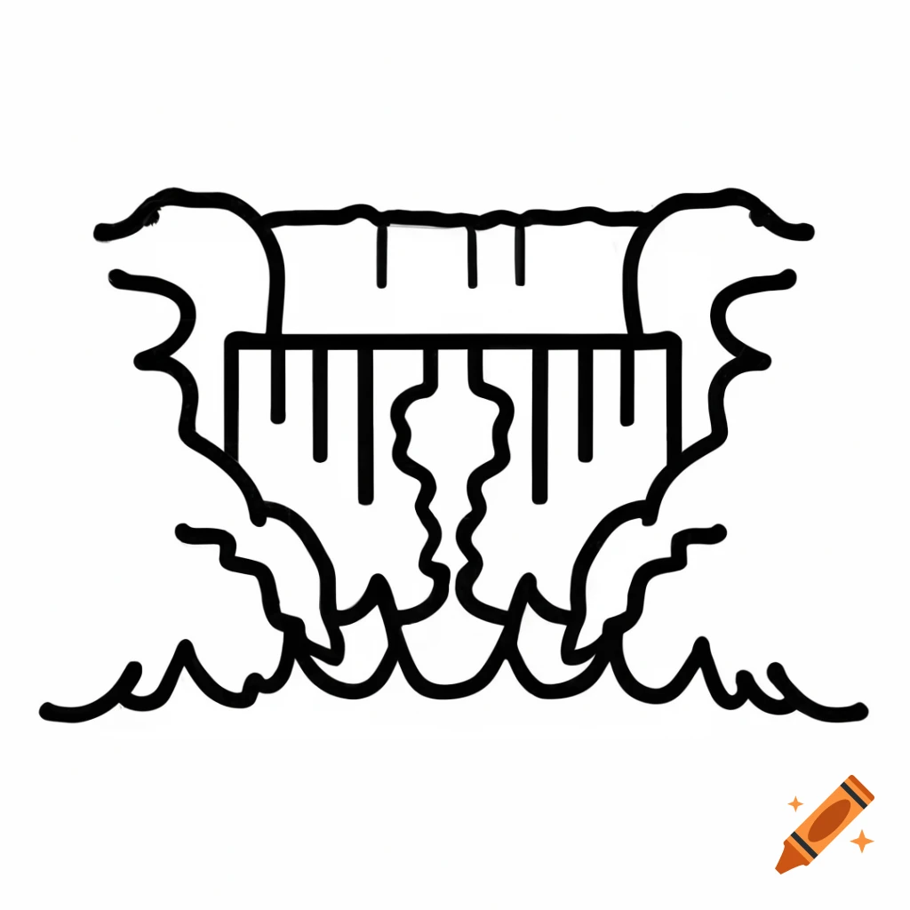 Outline of Niagara Falls waterfall