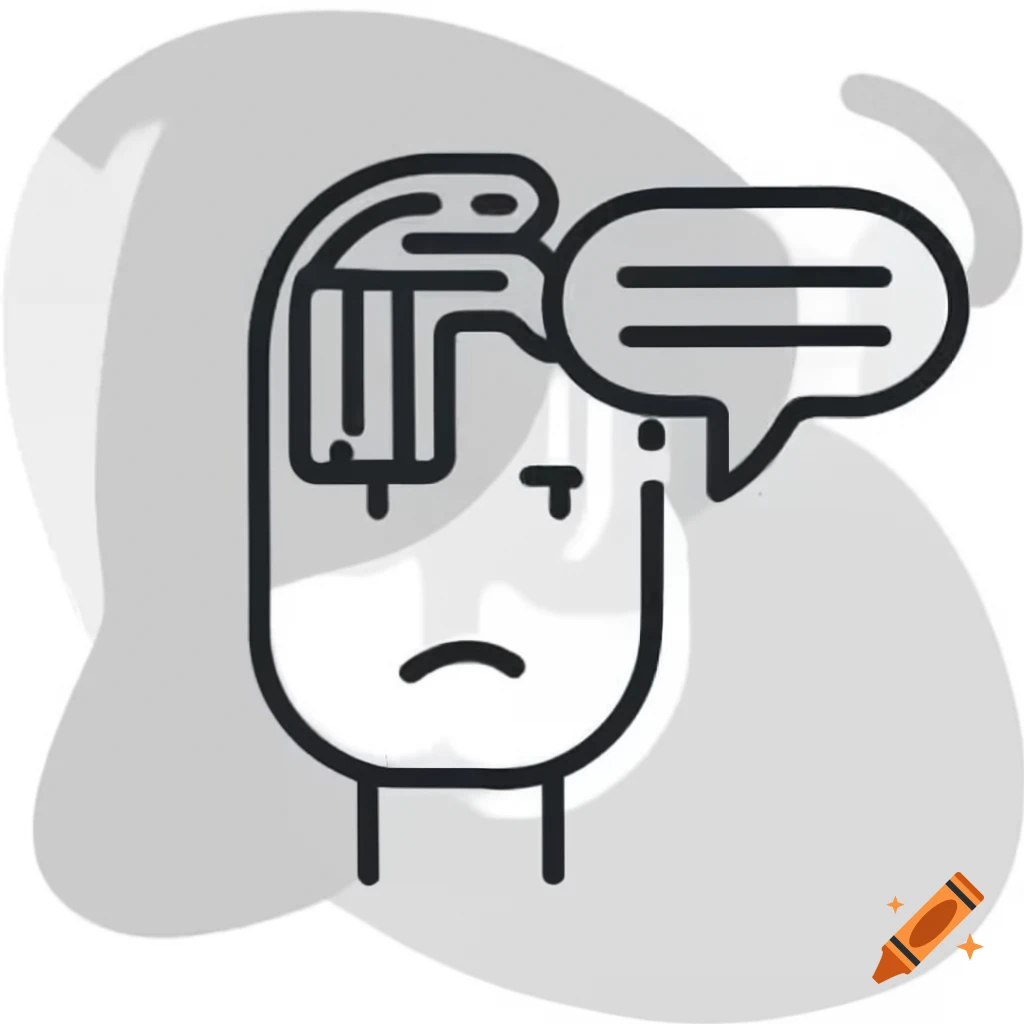 Modern stylized line drawing of a speaking face with charcoal and chalk elements