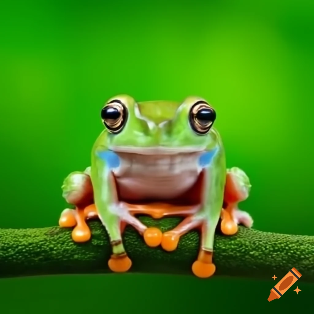 Cubism style white tree frog artwork