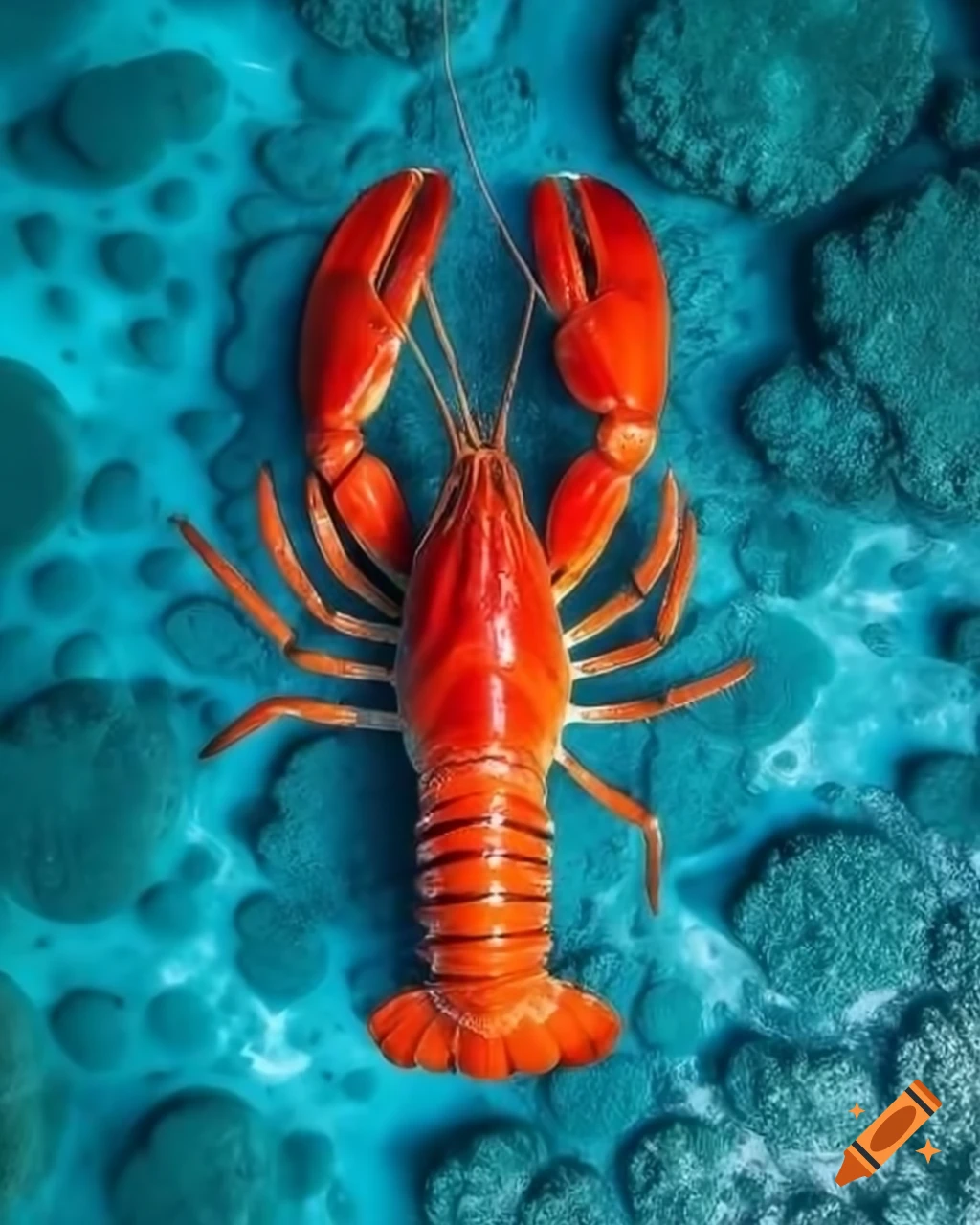 Top view of a lobster