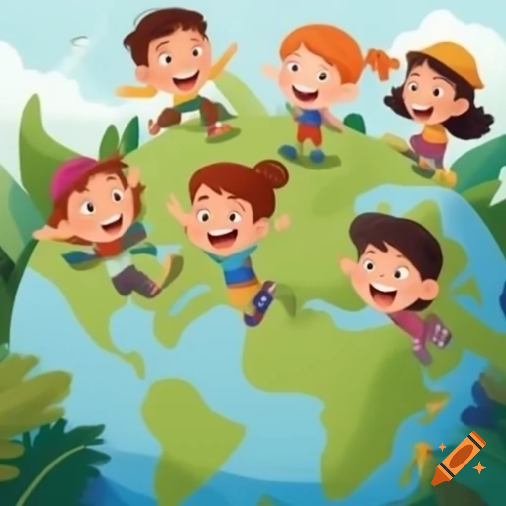 Children from diverse backgrounds playing together happily