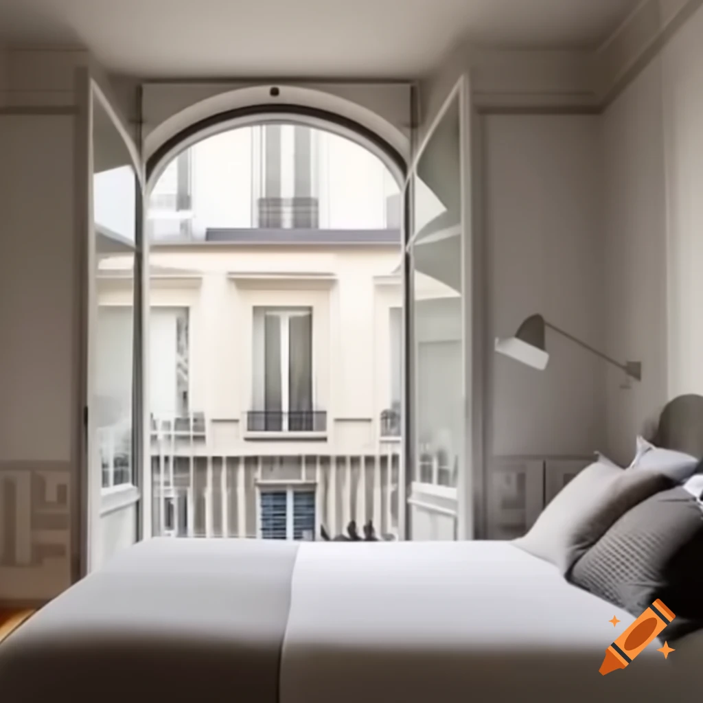 Cozy flat in Paris with high ceilings and arched window overlooking streets