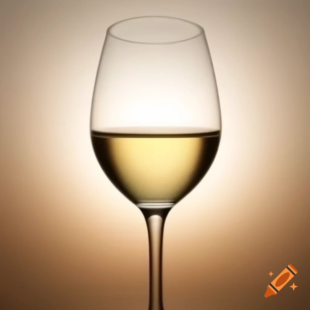 Glass of white wine elegantly presented