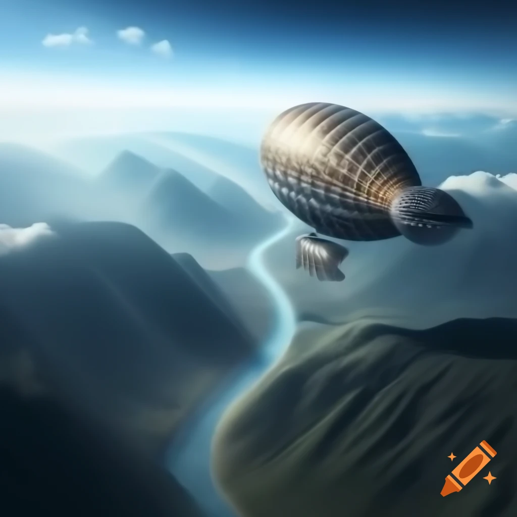 Lightweight airship with solar panels converting sunlight into energy