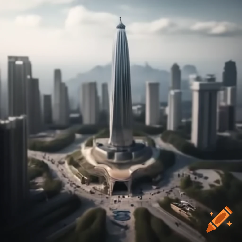 Breathtaking daytime panorama of a busy Asian city with skyscrapers