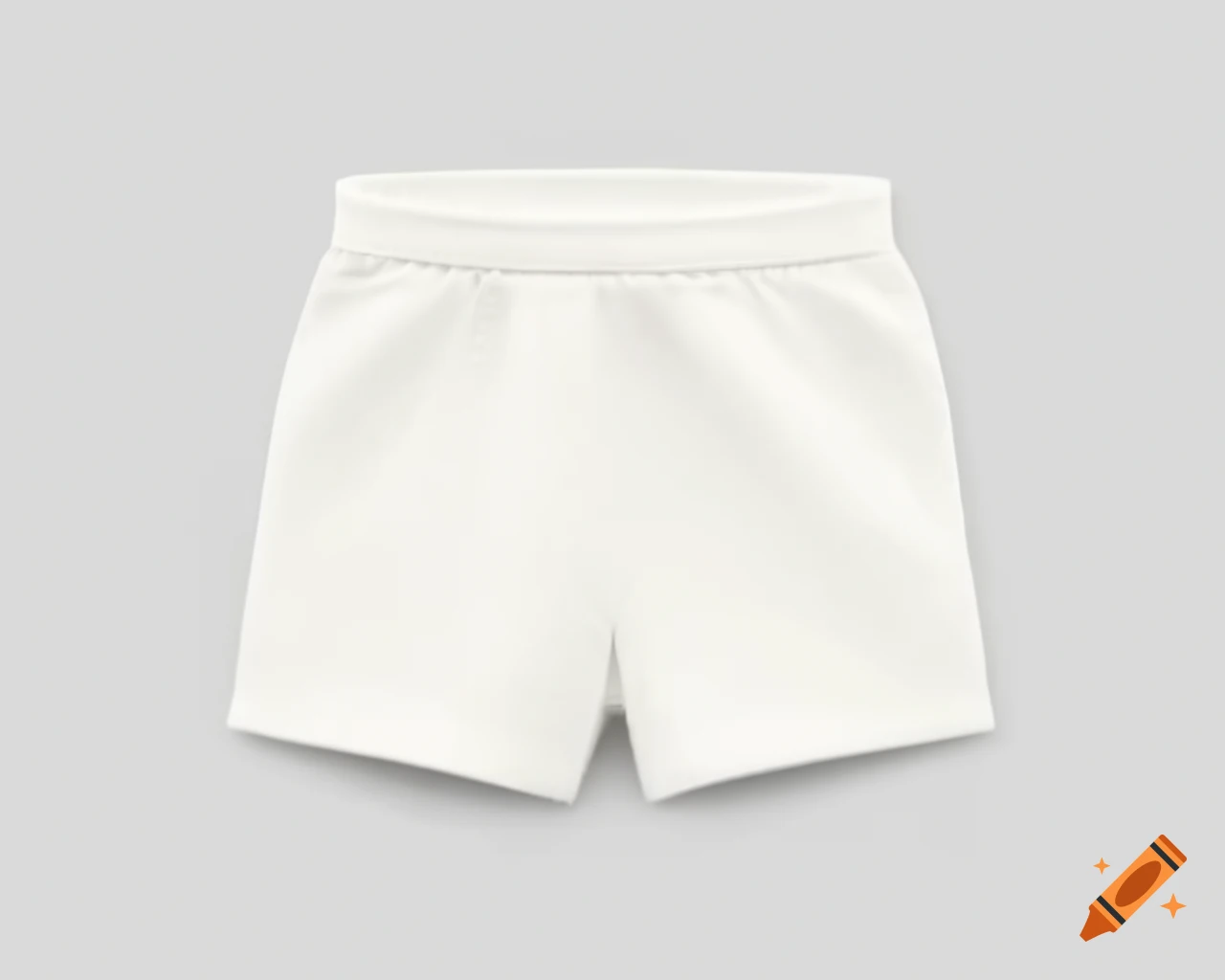 Realistic mockup of white cotton shorts for kids