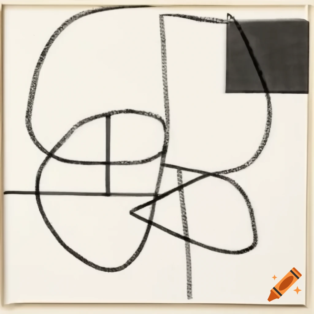 Abstract line drawing of two laughing profiles in Mondrian and matrix style