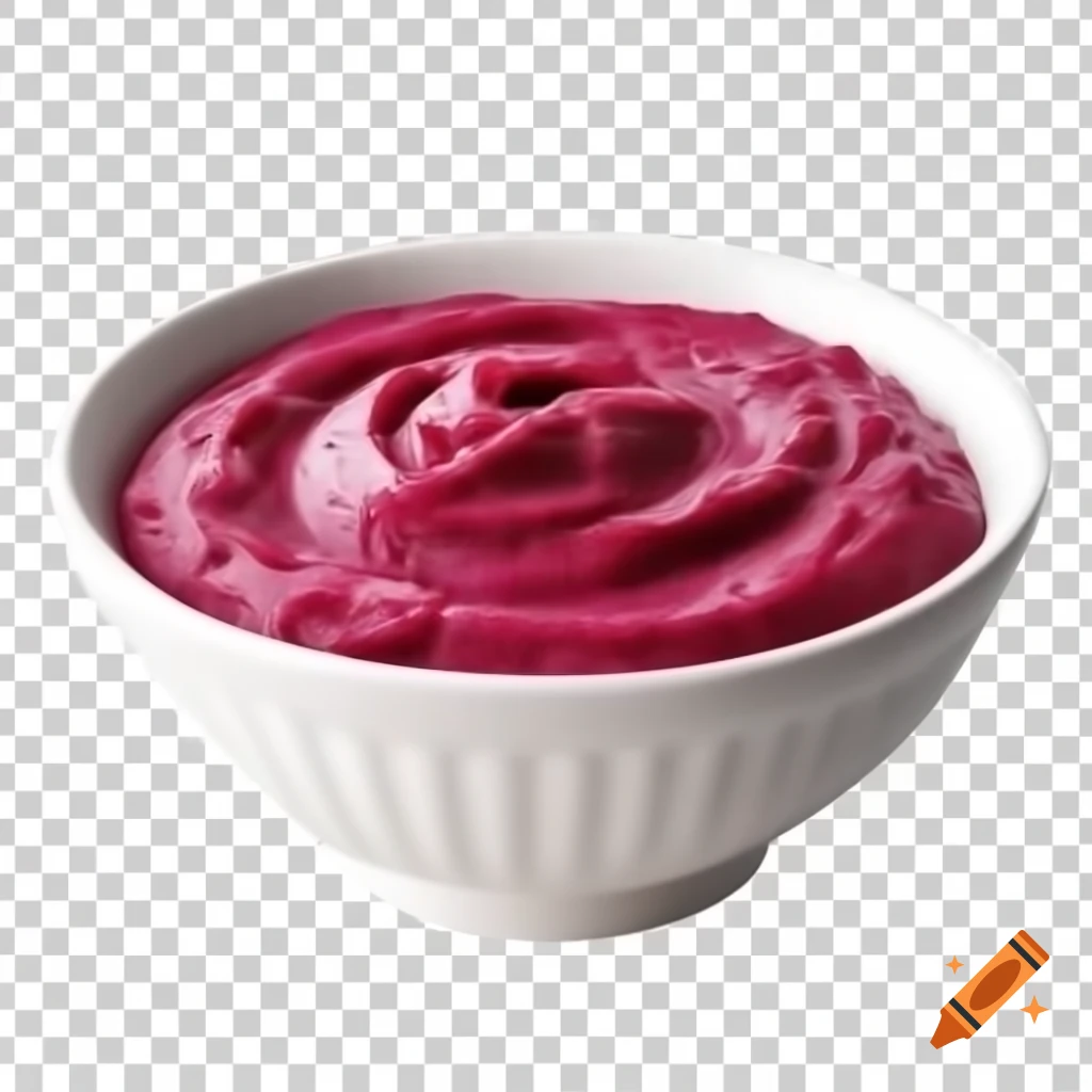 Beetroot puree preparation with transparent background