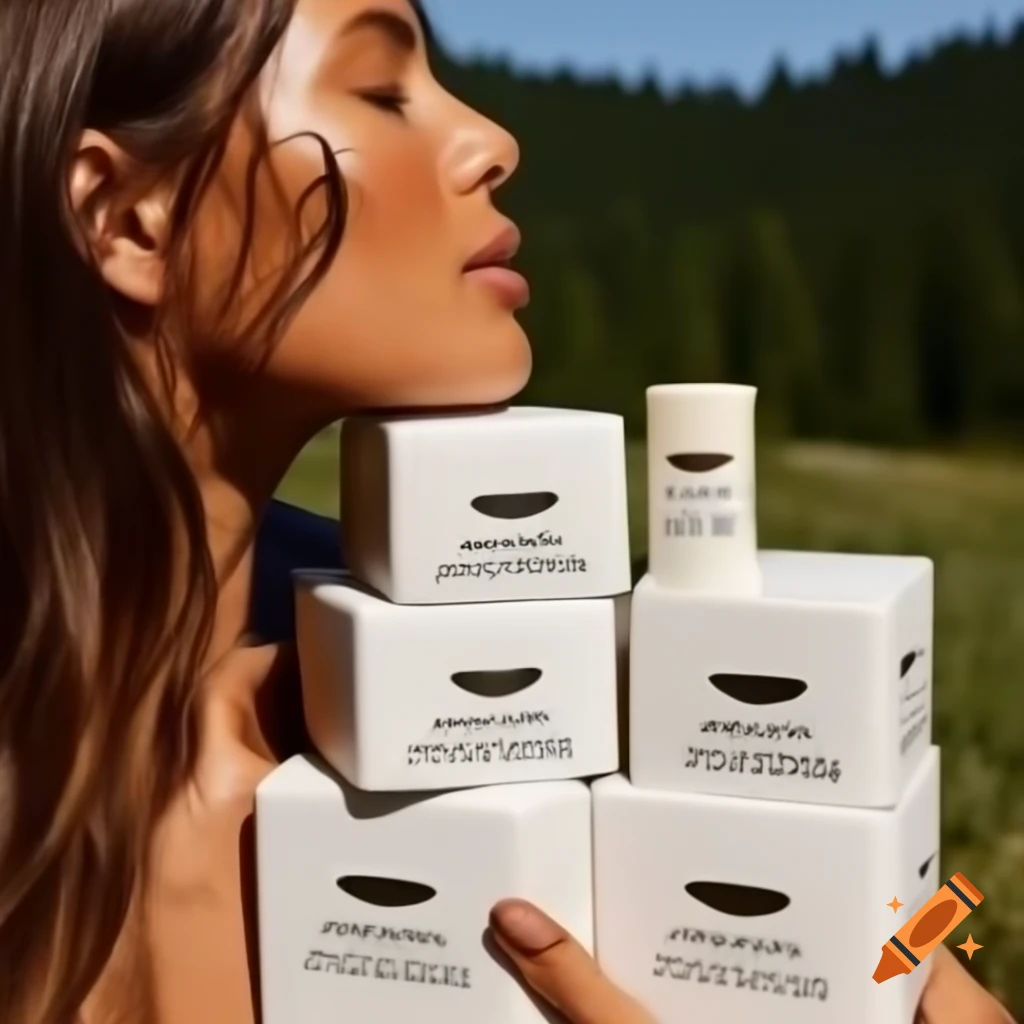 Three shampoo boxes with brown hair and nature background featuring trees