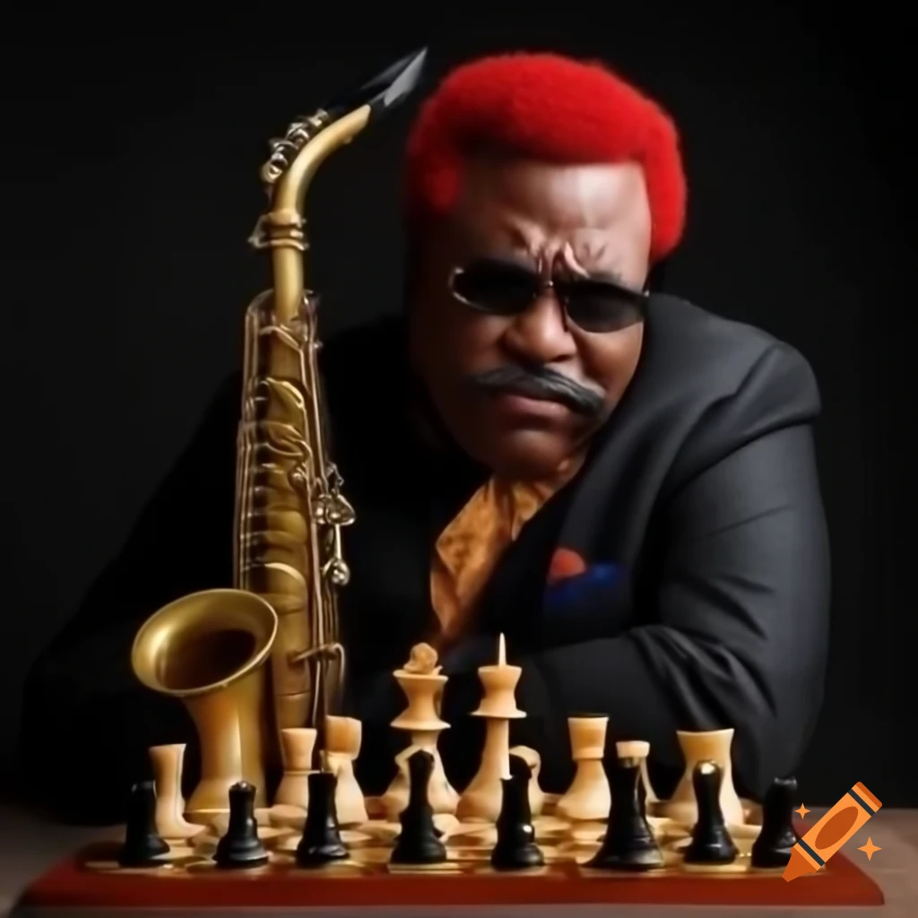 Smart and generous black man with red hair and moustache, enjoys chess, gardening, and saxophone