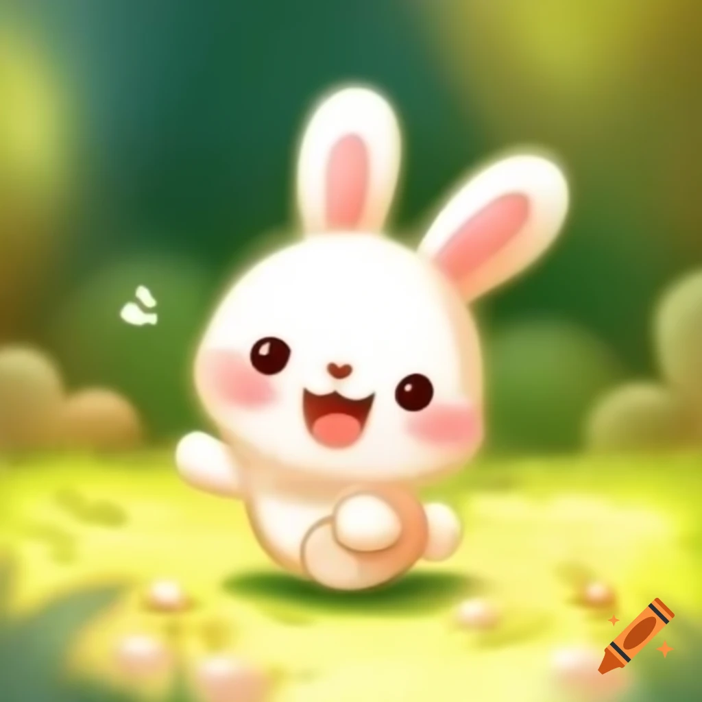 Cute bunny dancing playfully