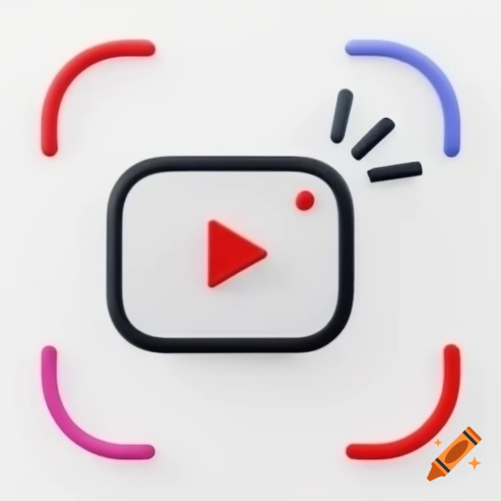 YouTube logo with small camera at bottom right corner