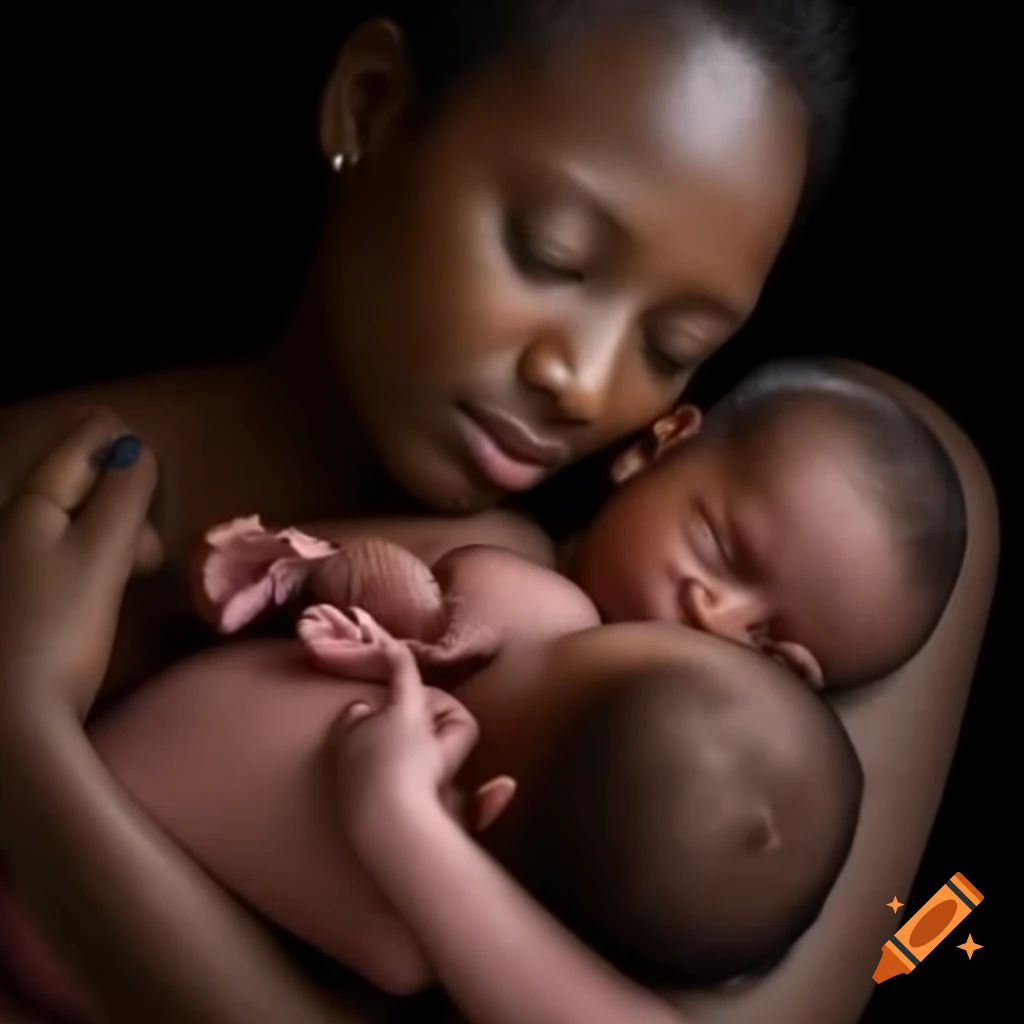 Brown woman holding her newborn daughter