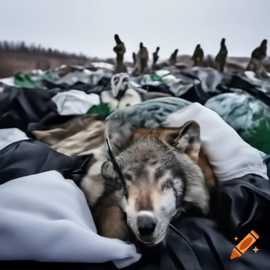 Pelt Throwing Hunters gathering to dispose of flat wolf pelts at the Wolf Pelt Throw ...