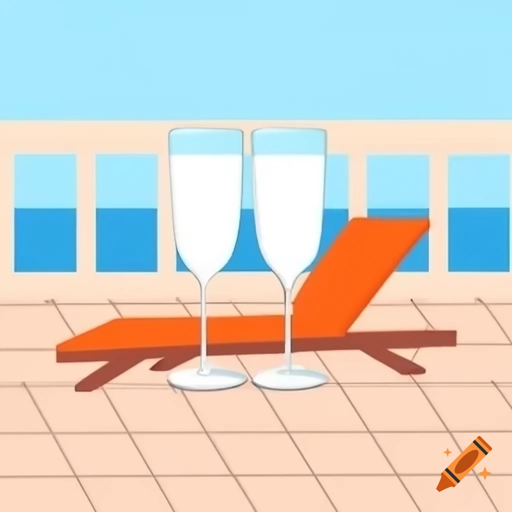 Two glasses clinking on a terrace lounge