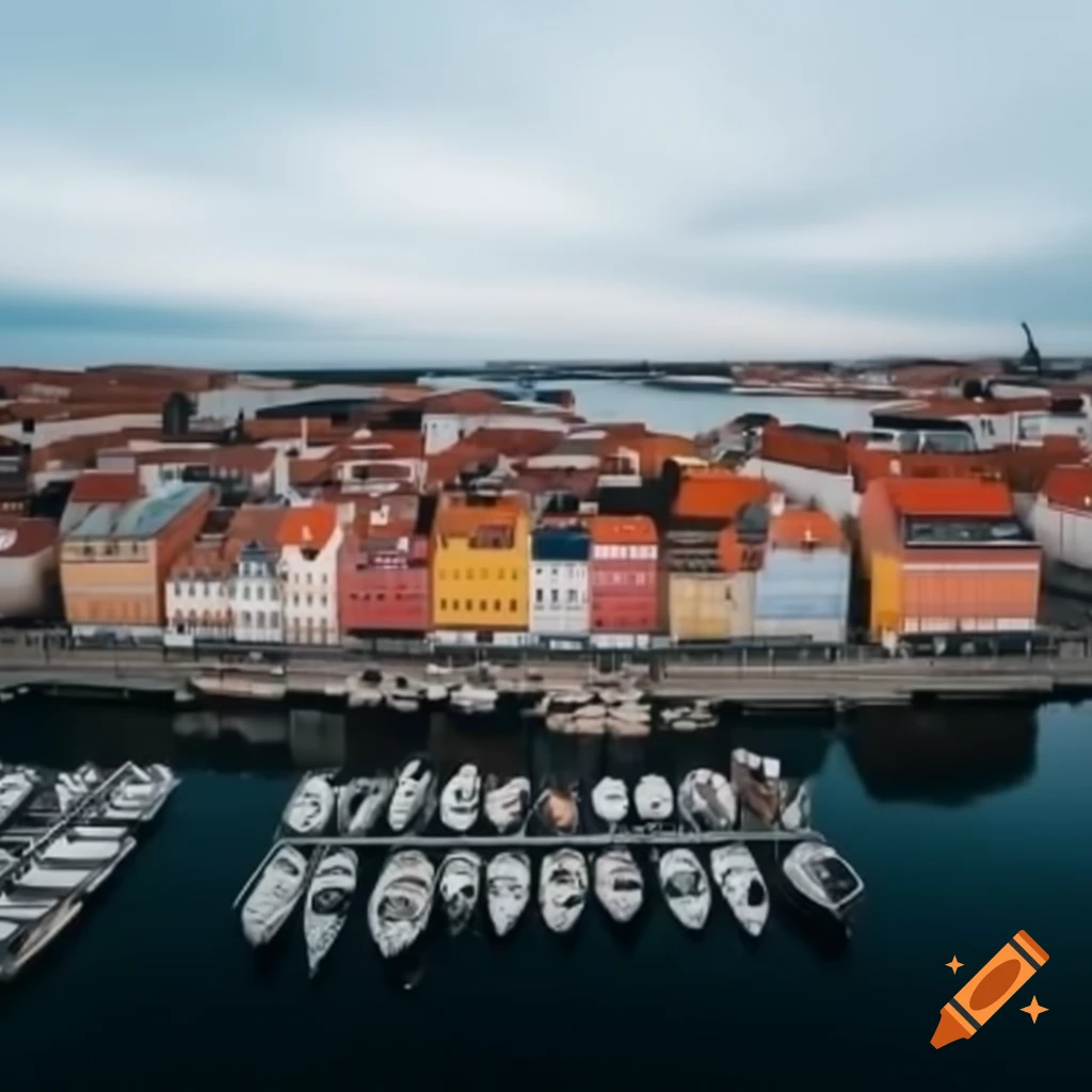 Colorful city with numerous canals similar to Nyhavn