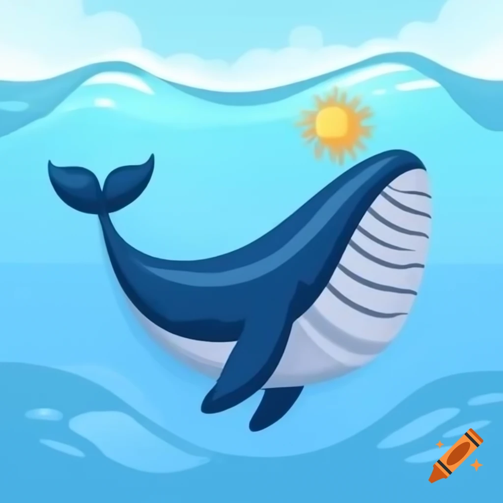 Cartoon art of a little whale