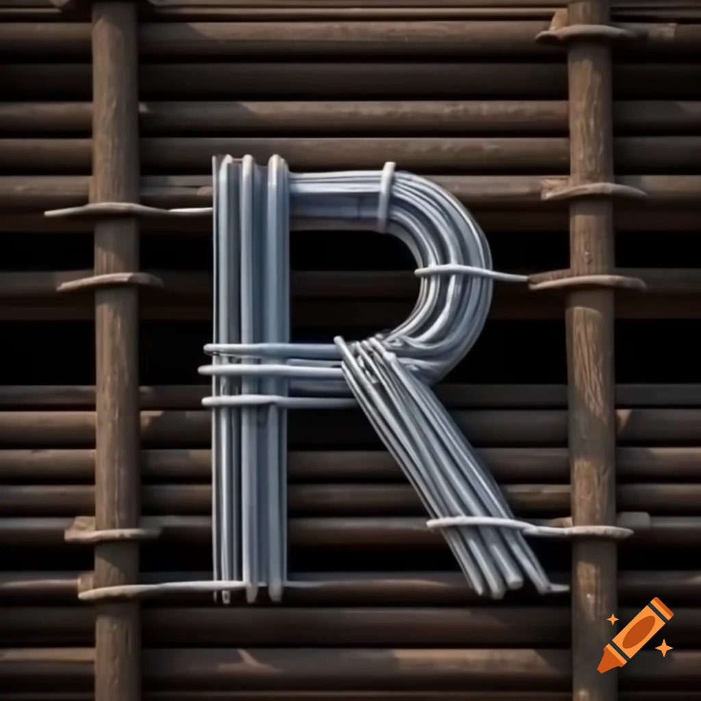 Over Bar Letter R Steel rebar shaped like the letter R on Craiyon