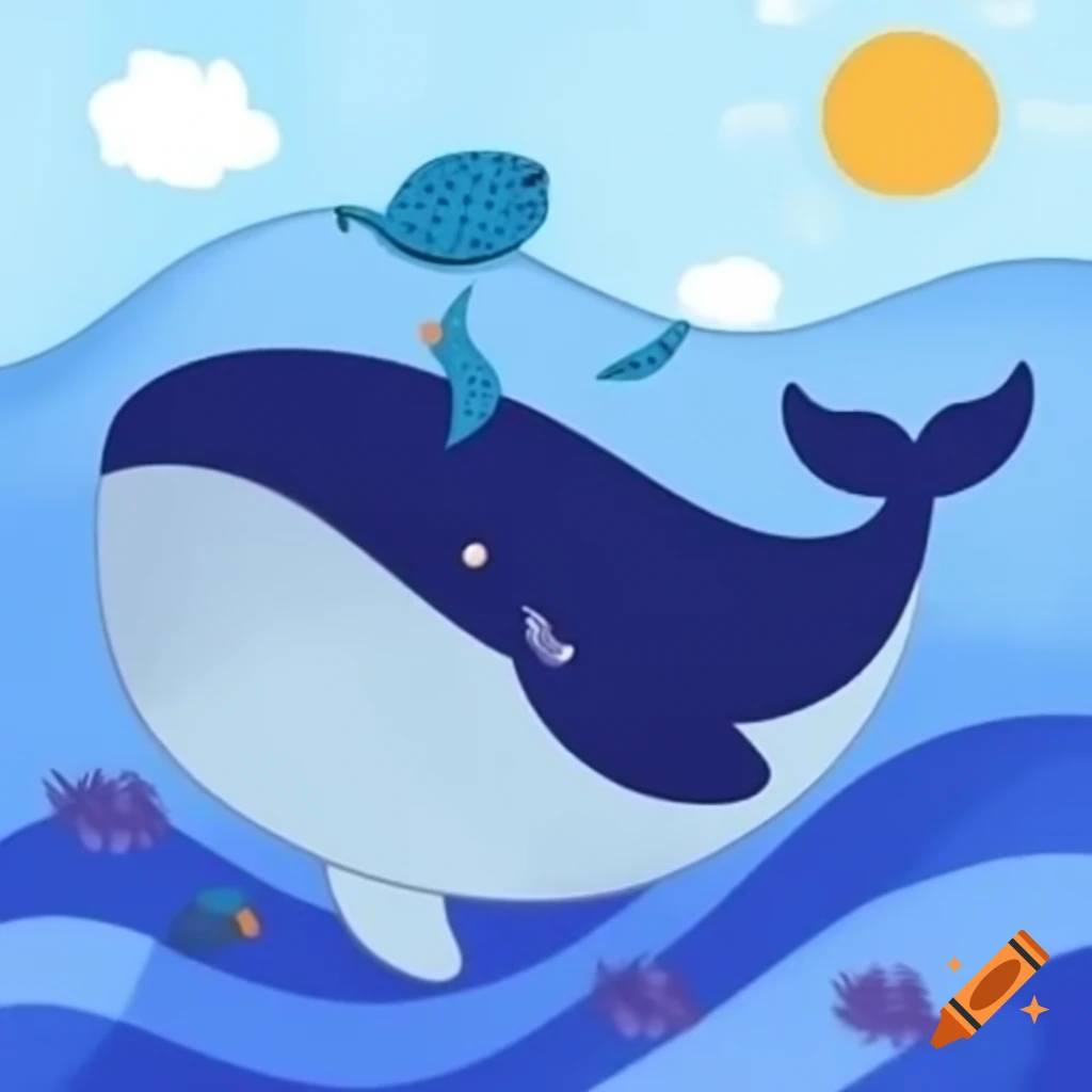 Cartoon art of a little whale