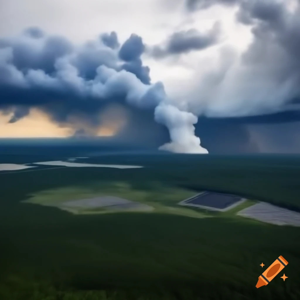 Air pollution affecting forest landscape