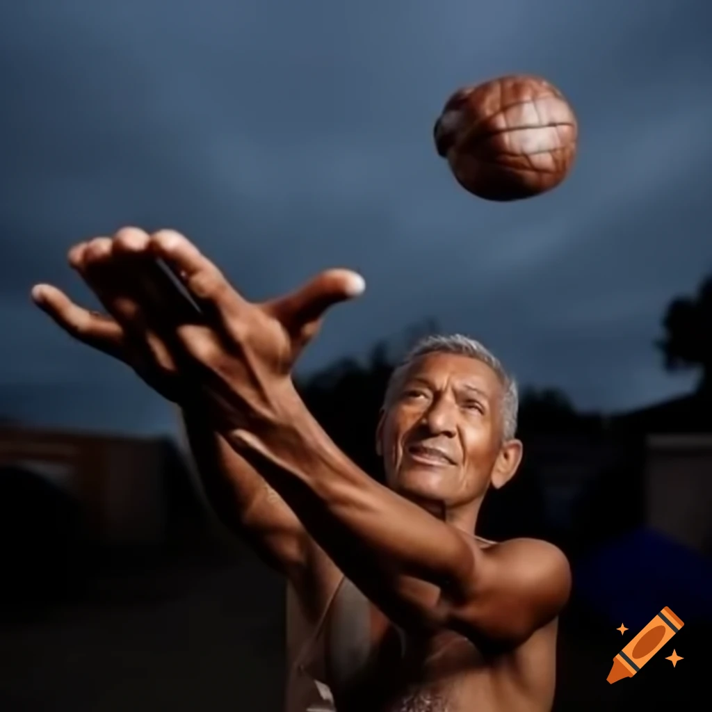 Man throwing chocolate ball towards another man