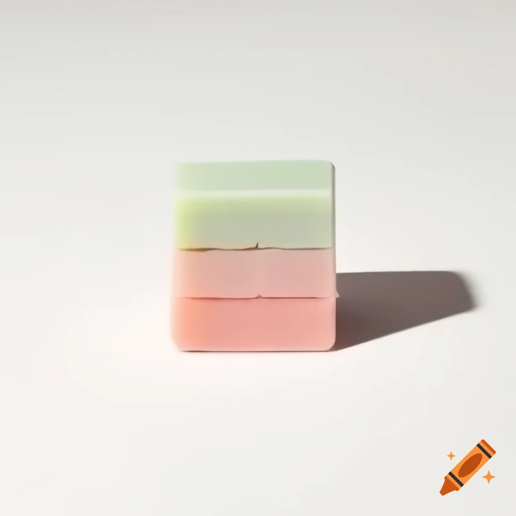 Pastel cupcake soap bar on plain background