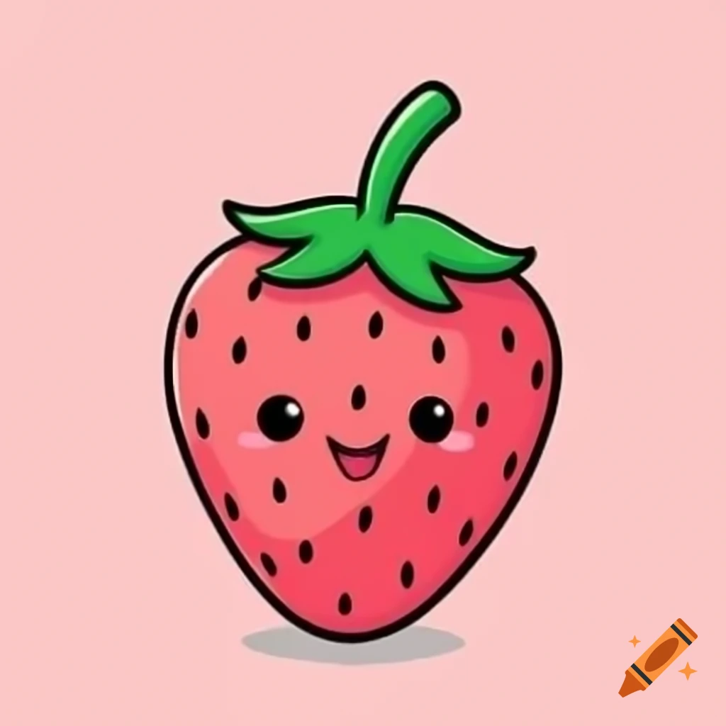 Cartoon strawberry sticker design