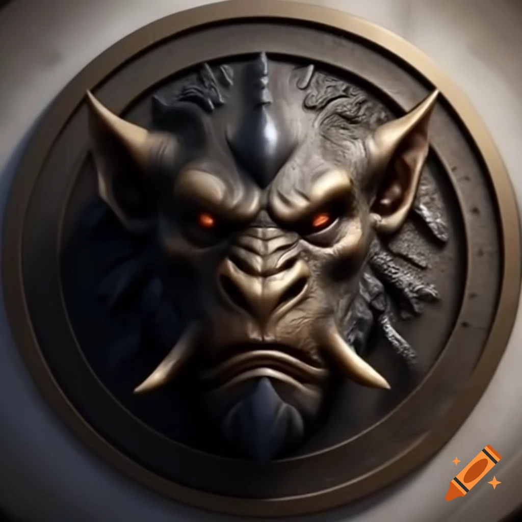 Photo-realistic dark-bronze coin featuring skinny Orc bas-relief from Advanced Dungeons & Dragons
