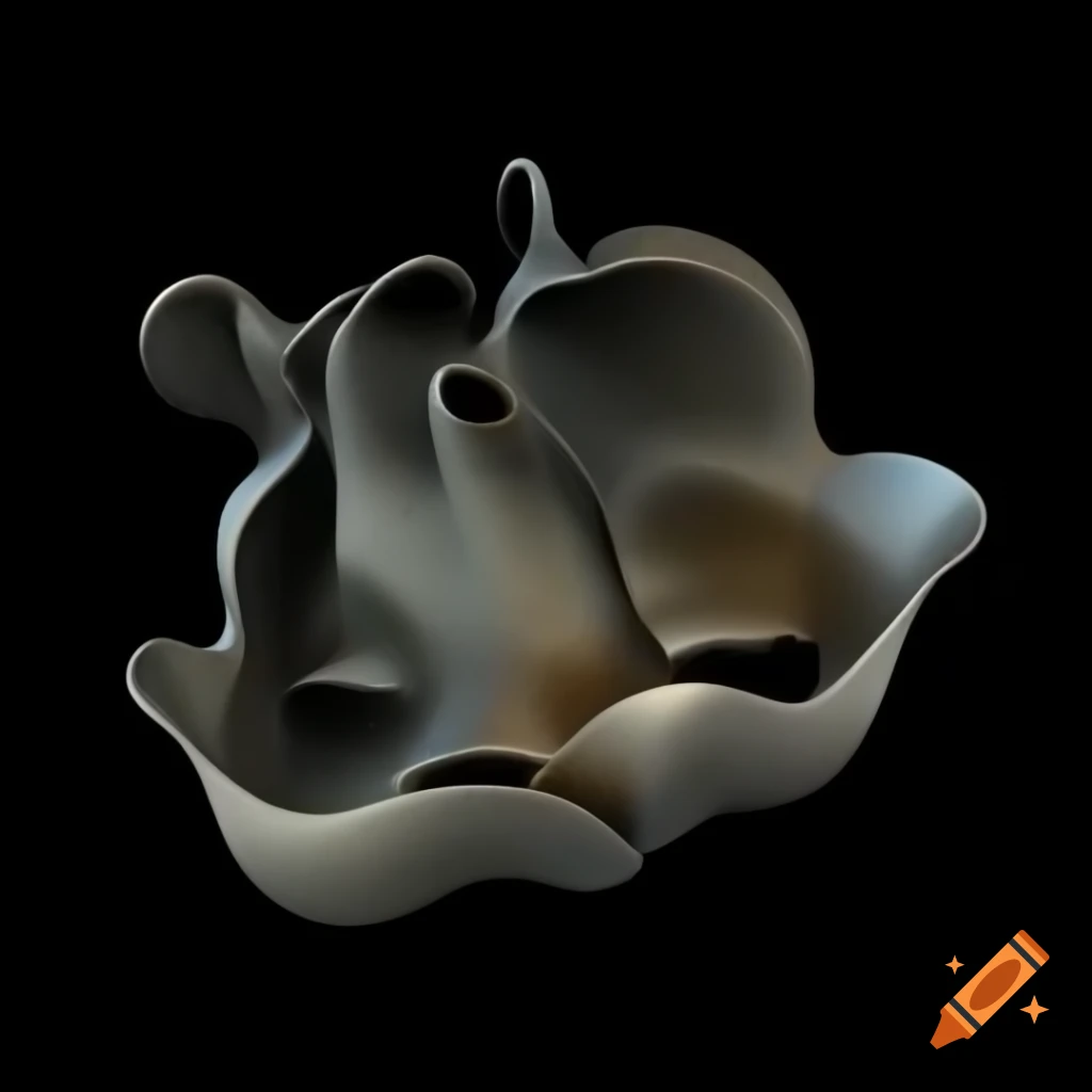 Abstract 3D metallic wave in light tones