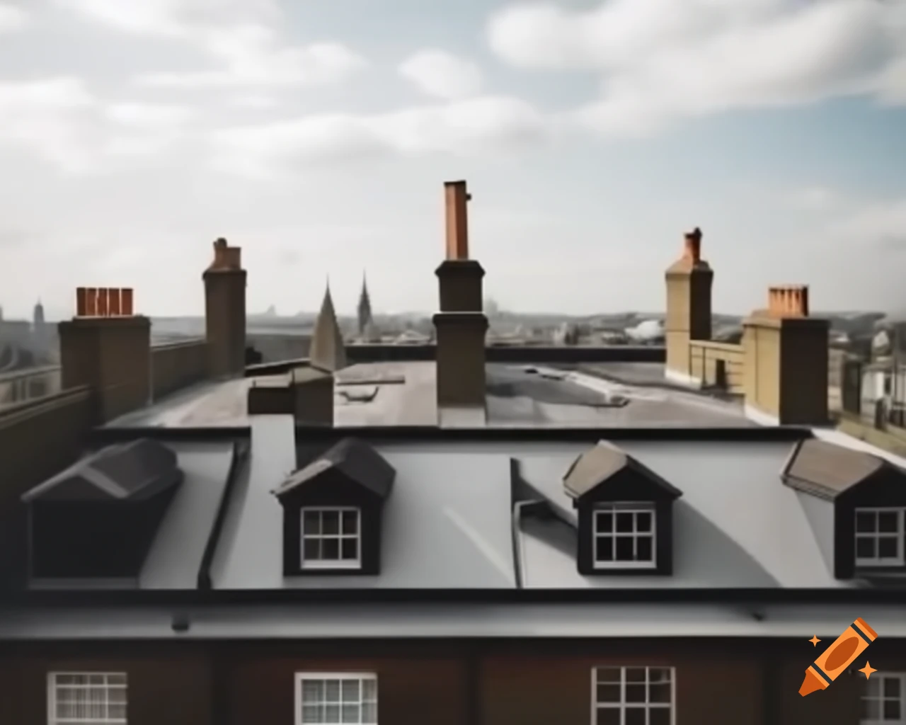 View of rooftops in London