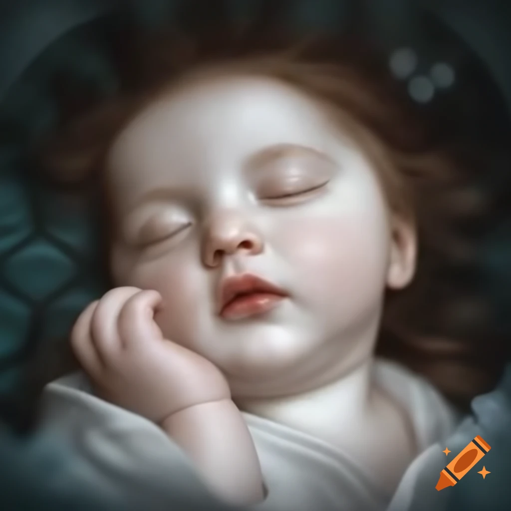 Ultra realistic porcelain angel face in Limoges style