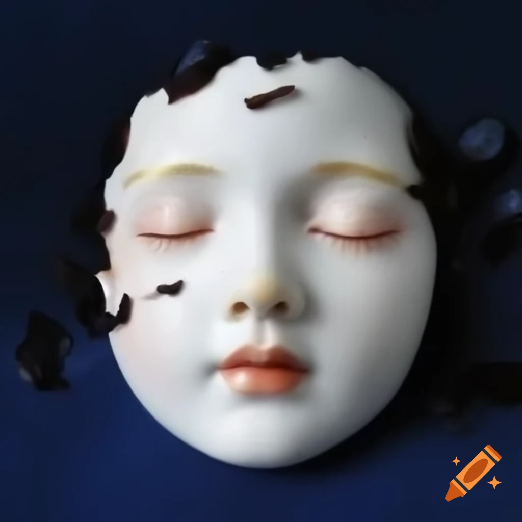 Ultra realistic porcelain angel face from Limoges