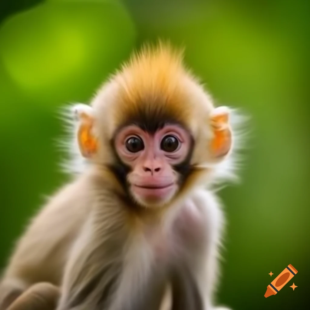 Realistic art of a baby monkey