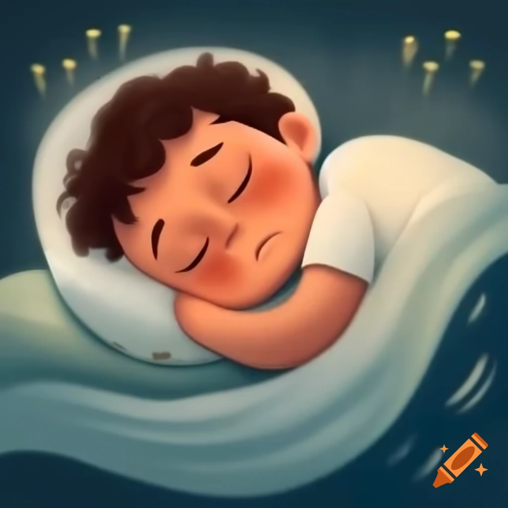 Smiling child sleeping peacefully