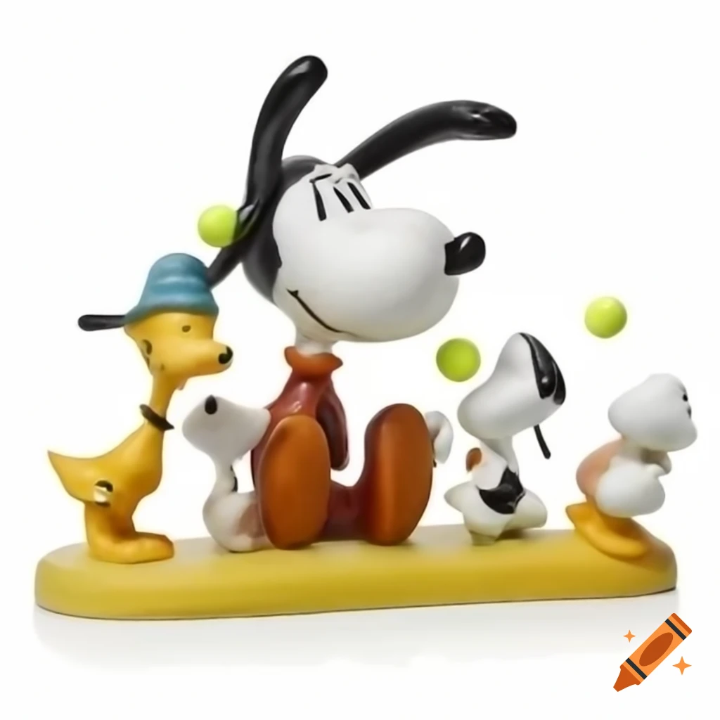 Ceramic figure of Pluto mixed with Snoopy and Donald Duck chasing ...
