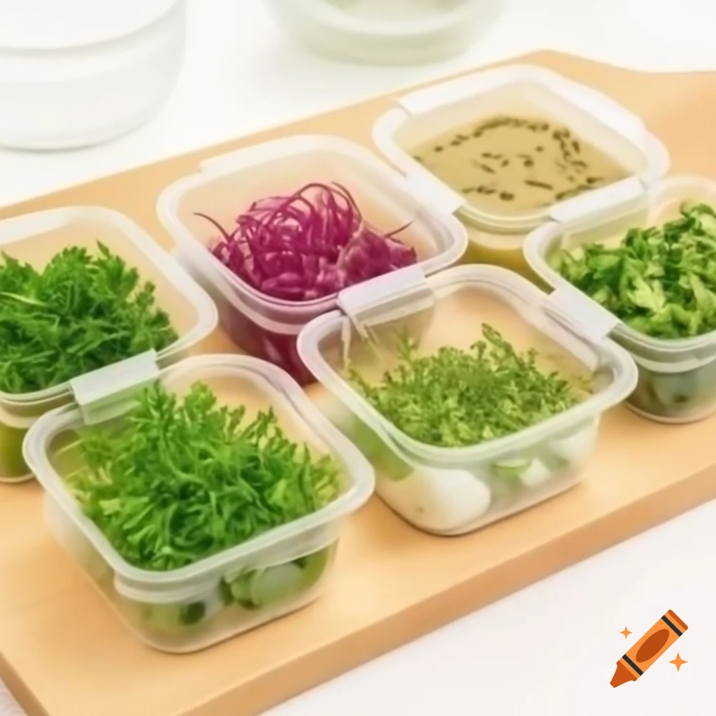Vibrant microgreens in transparent containers on light board