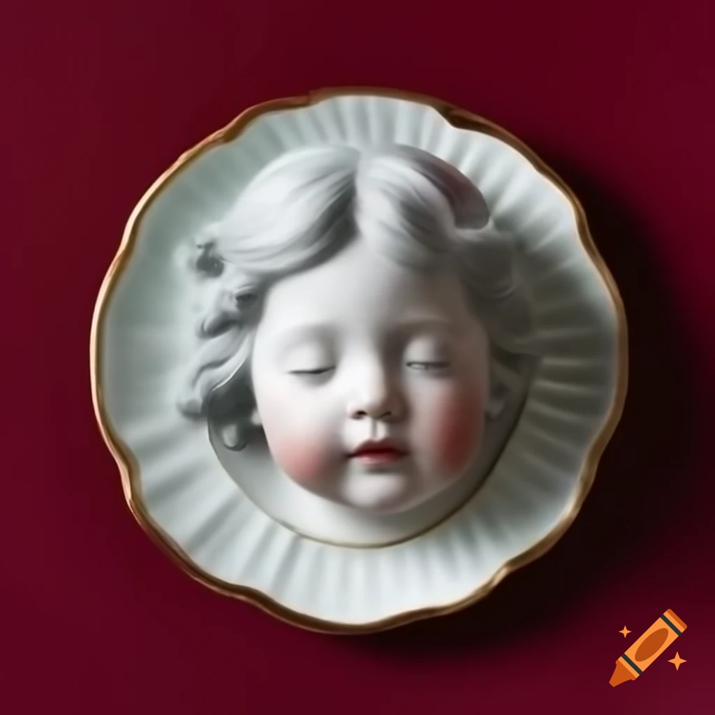 Ultra realistic porcelain angel face from Limoges