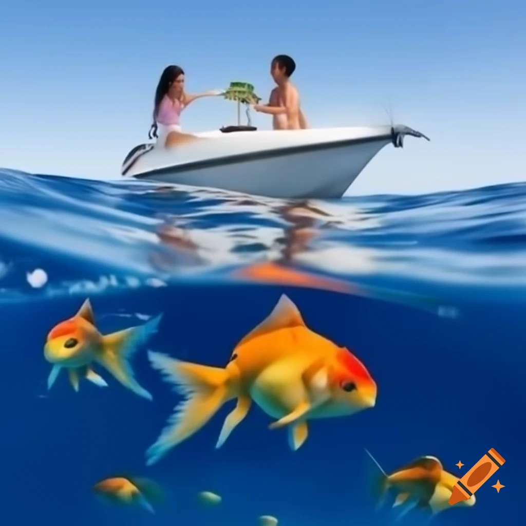 Couple wedding in the Atlantic Ocean on a giant boat, ring dropped