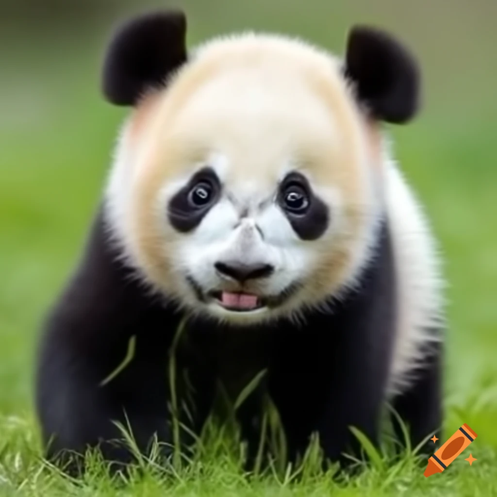 Adorable baby panda celebrating Christmas