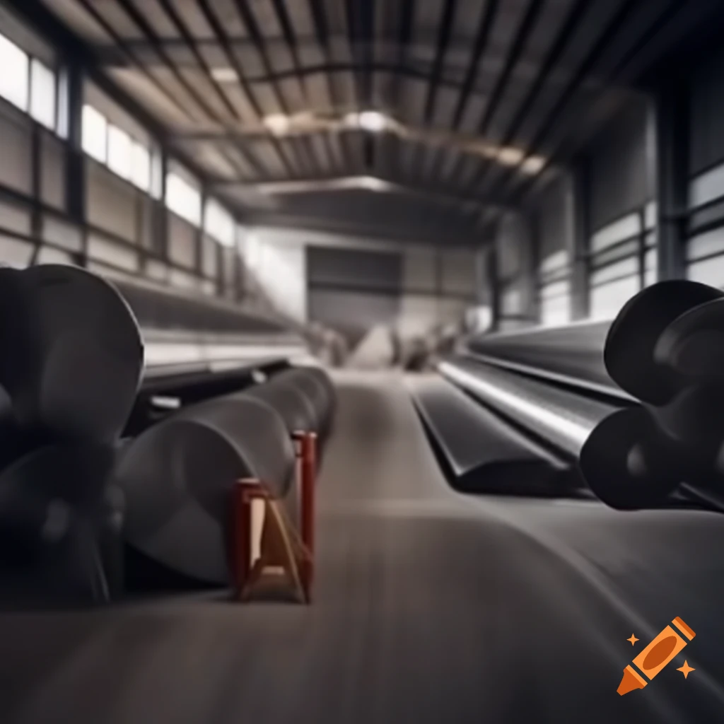 Stock image of steel and stainless steel inside a factory
