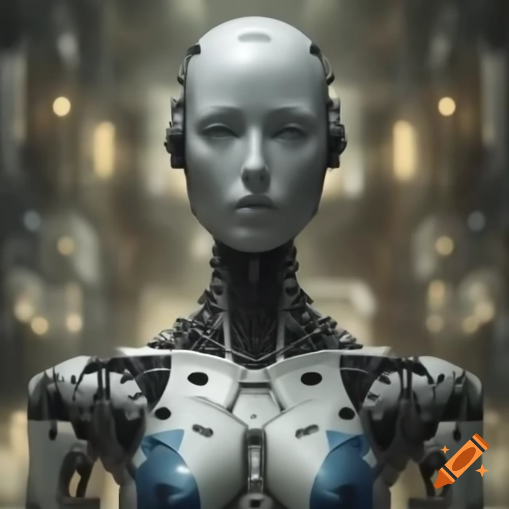 Robot representing artificial intelligence in futuristic setting