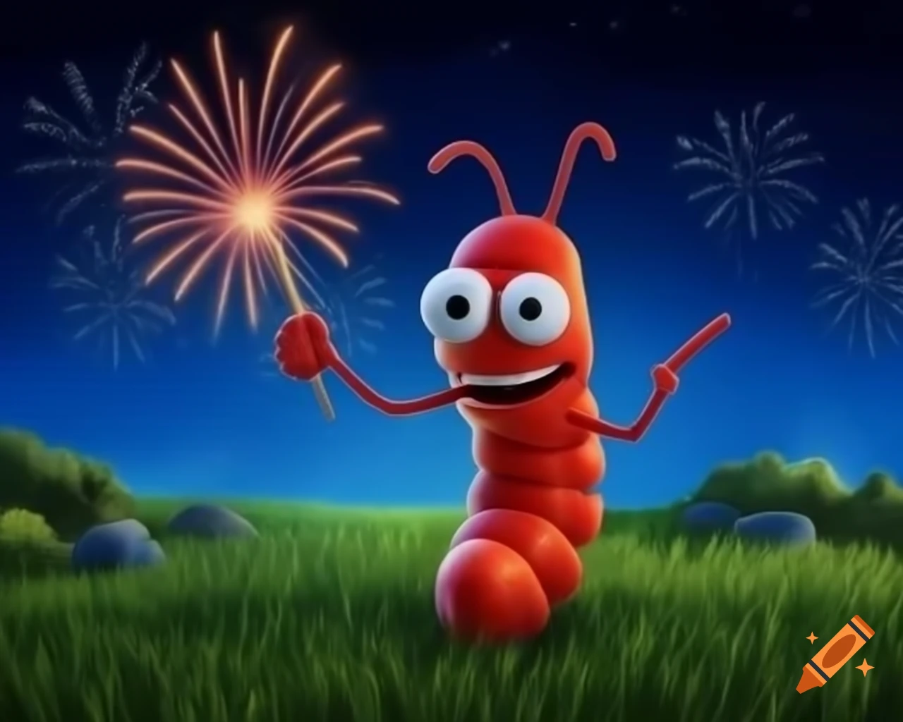 Creative calendar featuring a worm in 12 colorful scenarios for each month