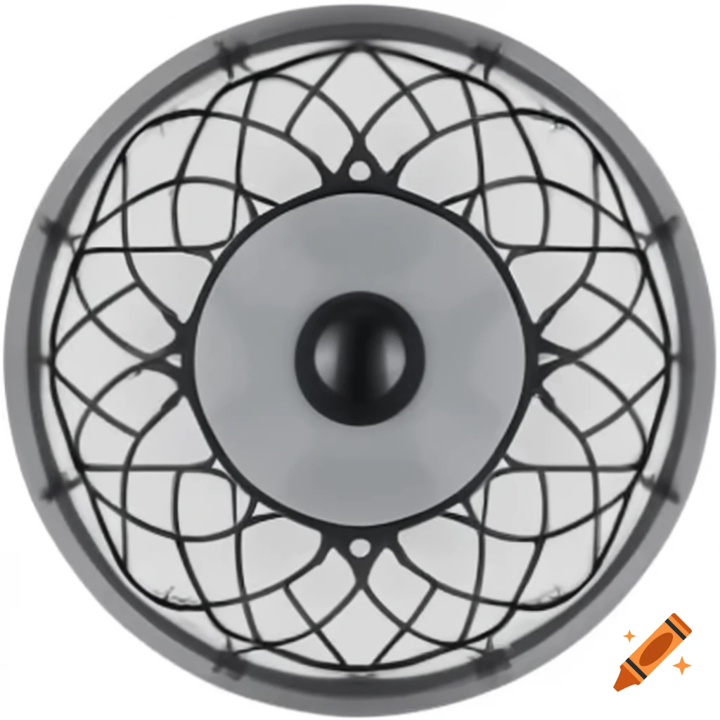 Top view of round speaker grill mesh designed for 3D printing