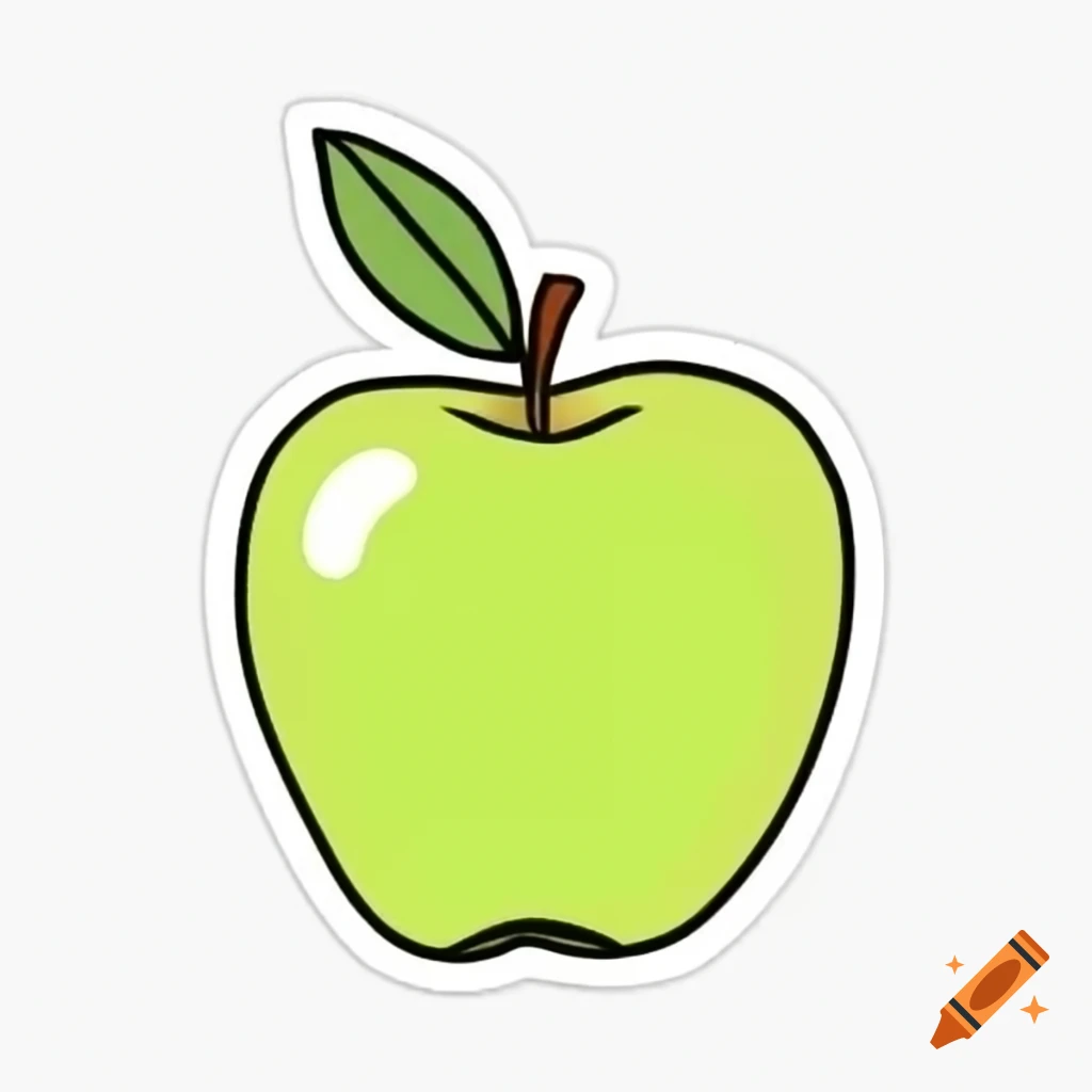 Cartoon apple sticker design