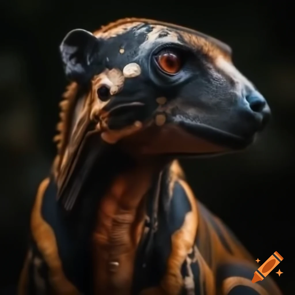 Hyper realistic full body portrait of an animal in closeup view