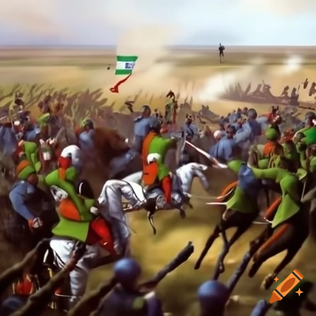 Conflict scene depicting India vs Pakistan war