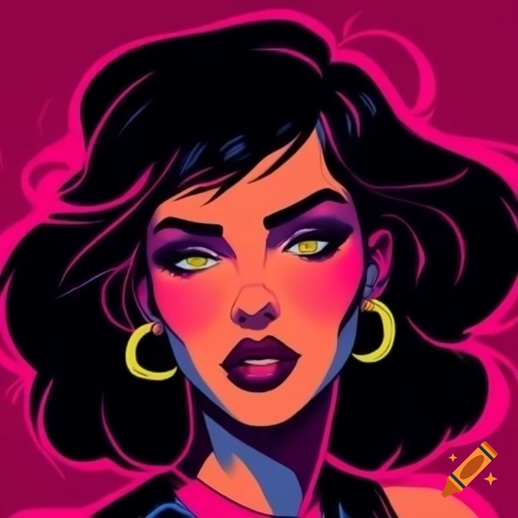 Bold pop-art style illustration of a confident woman on solid background