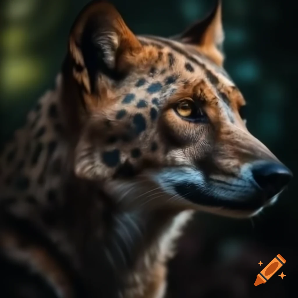 Hyper realistic full body portrait of an animal in closeup view