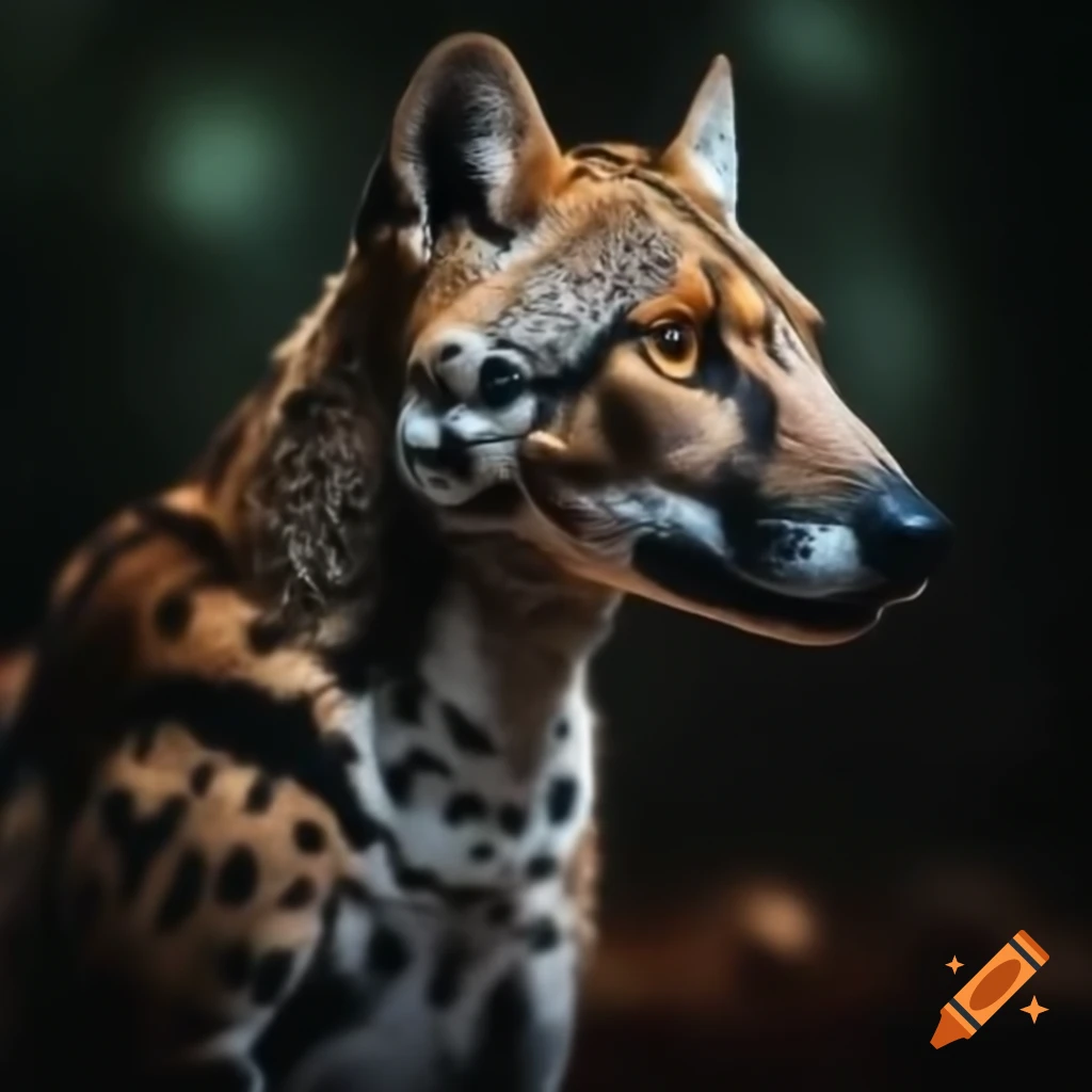 Hyper realistic full body portrait of an animal in closeup view