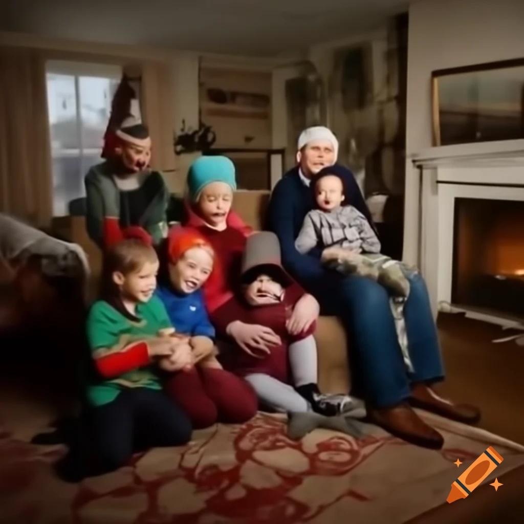 German family playing traditional party game at home during winter